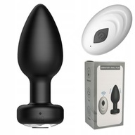 EROTYCZNY KOREK ANALNY Z PILOTEM WIBRACJE 10 TRYBOW SILIKON CZARNY WIBRATOR