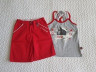 Cool Club bluzka szara nowa i spodenki czerwone roz 110