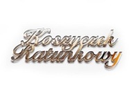 Koszyczek Ratunkowy - napis złote lustro 15x6 cm