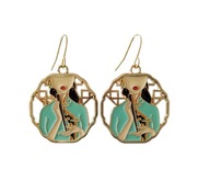 Kolczyki - Gejsza, turkus