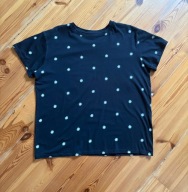 Cropp T shirt czarny w stokrotki L