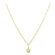 55750 Celebrytka złota stal chirurgiczna delikatna z cyrkonią