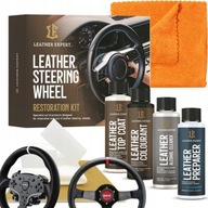 ZESTAW DO RENOWACJI NAPRAWY KIEROWNICY SKÓRZANEJ CZARNY SKÓRY W AUCIE AUTA