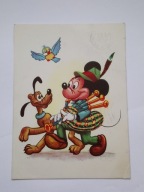 Bajka Myszka Miki (Mickey) jako Szkot z dudami - Disney - stara pocztówka