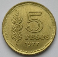 Argentyna 5 pesos 1977 - stan 1/2
