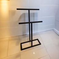 WIESZAK STOJAK NA RĘCZNIKI ŁAZIENKOWY 2 RAMIONA LOFT INDUSTRIAL CZARNY