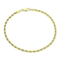 81856 BRANSOLETKA 14K POZŁACANA 20 CM 3 MM splot kordel