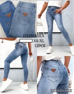 Spodnie rurki cienki jeans Itaimaska xs (36) niebieskie !!!
