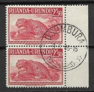 Ruanda-Urundi B833 fauna lampart piękna pieczątka