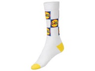 LIDL skarpety SKARPETKI fan LIDLA logo BIAŁE szachownica bawełna 43-46 NOWE