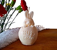 Handmade naturalne świeczki sojowe na Wielkanoc świeczka Zajączek w pisance