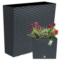 DONICZKA DONICA OGRODOWA ANTRACYT KWIETNIK SKRZYNKA WYSOKA 50x58CM WKŁAD