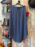 George długa asymetryczna niebieska spódnica w białe grochy 42/ 44