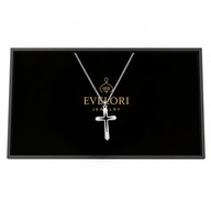 Naszyjnik Krzyż ze Stali Nierdzewnej 60cm Srebrny Minimalistyczny Unisex