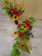 Stroik na cmentarz z bukietem komplet z flakonem wiązanka ŚWIĄTECZNY!