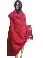 Bronte ciepły obszerny szal - pled wełniany 23% wełna 75% mohair moher