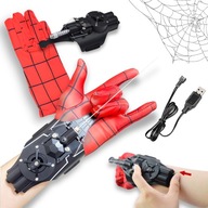 RĘKAWICA Z WYRZUTNIĄ SIECI SPIDERMAN ELEKTRYCZNA WIĘKSZY ZASIĘG PREZENT