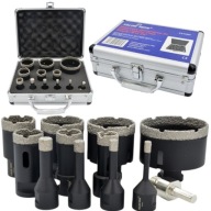 ZESTAW Otwornica Wiertło WYTRZYMAŁE do Gresu 6-68 Diamentowe 11szt +Adapter