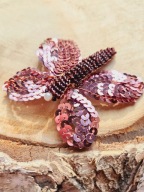 broszka ważka cekinowa motyl koraliki handmade przypinka 3d