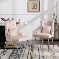 KOMPLET 2 krzeseł GUZIKI różowy