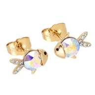 71215 KOLCZYKI 18K POZŁACANE 9/12 MM AB CRYSTAL Swarovski