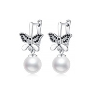 Kolczyki s46 Platerowane Platyną CZ / Spinel – Franko