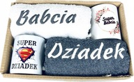 DUŻY PREZENT DLA DZIADKÓW BABCI DZIADKA ZESTAW RĘCZNIK KUBEK BABCIA DZIADEK
