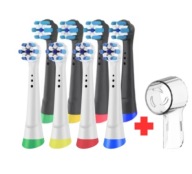 8 Końcówek do Oral B iO czarne/białe + osłona GRATIS
