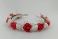 Opaska biało-czerwona, wianek barwy narodowe 3 maja rękodzieło handmade