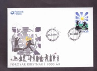 Wyspy Owcze - 2000 rok - FDC Koperta - znaczki nr 363
