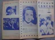 FRENCH CANCAN -film prod. francuskiej -program kinowy -lata 50-te