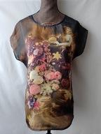 Bluzka czarna z efektownym przodem - S