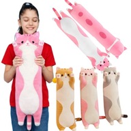 MASKOTKA PLUSZAK PODUSZKA DŁUGI KOT RÓŻO50 CM NA PREZENT DLA DZIECKA