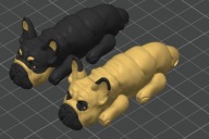 2 Breloki pieski Buldogi francuski brelok do kluczy Żówiarnia 3D