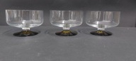 3 x szklany pucharek na zielonkawej nóżce