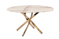 Stół biały marmur złote nogi 110cm