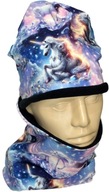 Czapka i komin komplet na zimę na polarze nadruk Jednorożec Unicorn 54cm