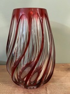 Wazon z czerwonego ,ręcznie formowany w stylu Vintage 22cm.