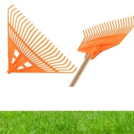 GRABIE DO LIŚCI PLASTIKOWE 24 ZĘBY 61X182CM + TRZONEK Z DREWNA BUKOWEGO