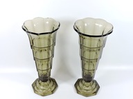 DWA PIEKNE STARE WAZONY SZKLANE W STYLU ART DECO S. Reich & Co.