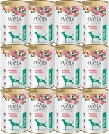 ZESTAW 4Vets Hepatic MOKRA karma dla dorosłych psów INDYK puszka 12x 400g