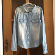 KOSZULA JEANS DENIM CO XL NIEBIESKI NAPY KIESZENIE