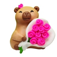 KAPIBARA Z KWIATAMI FIGURKA Z MODELINY