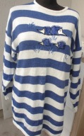 EXLUSIVE FASHION marynarski sweter z haftem XL/XXL