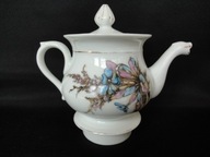 malowany czajniczek na podstawce pocz XX wieku