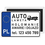 WIZYTÓWKA MAGNES TABLICA REJESTRACYJNA "AUTO LAWETA" KONTAKT REKLAMA