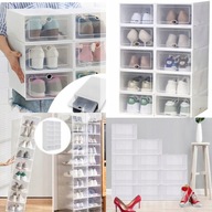 SZAFKA NA BUTY PUDEŁKO ORGANIZER Z KLAPKĄ DO SZAFY X 10 BIAŁY POJEMNIK