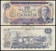 BNA - KANADA 10 Dolarów Dollars 1971 EEU 3631779 # P88d # F+/VF