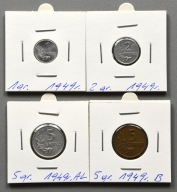PRL 1, 2, 5B, 5 GROSZY 1949 W HOLDERACH ZESTAW 4 SZT. (3)