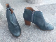 JONES BOOTMAKER nr 41 turkusowe eleganckie botki na słupku skóra